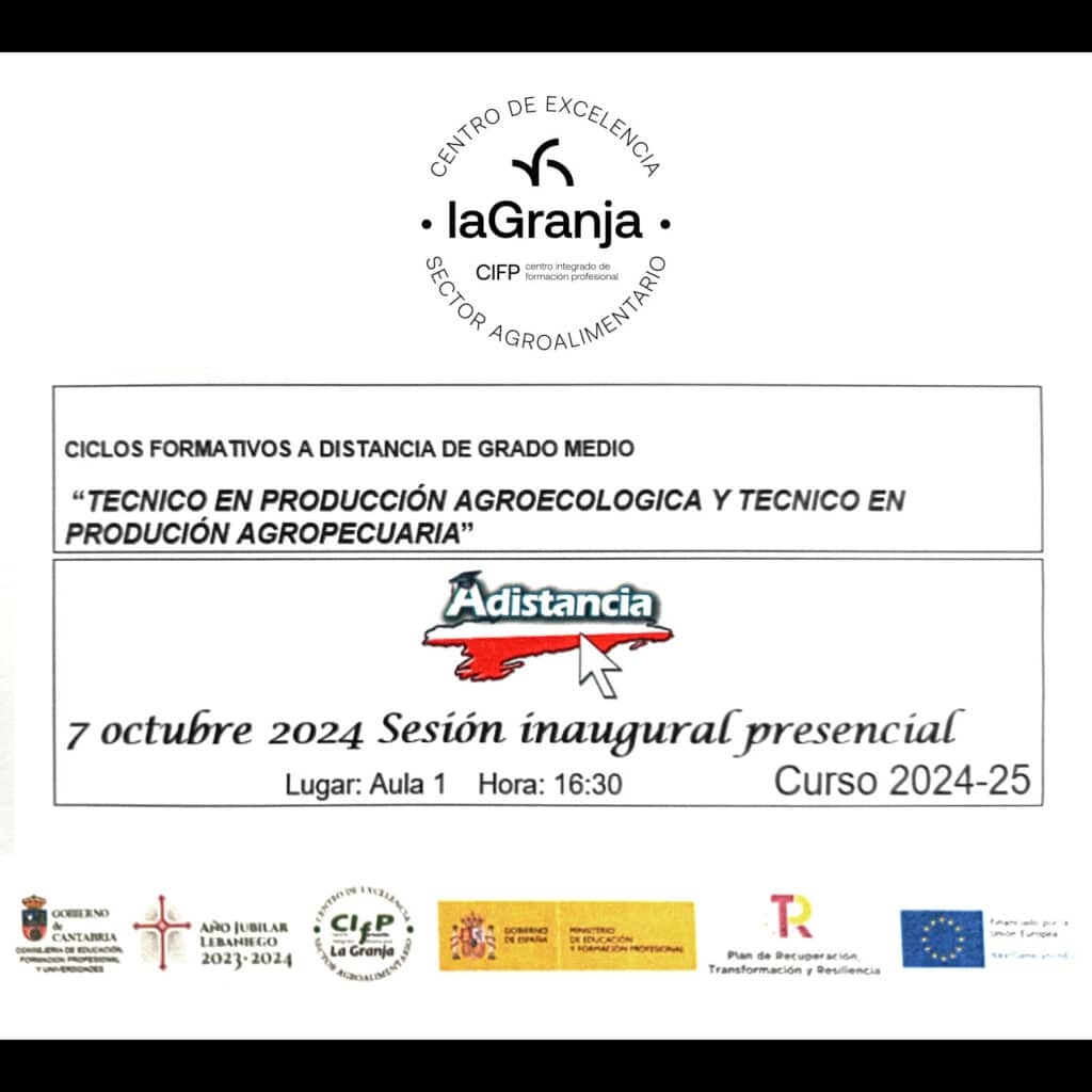 Ciclo Formativo a distancia Grado Medio en Producción Agroecológica y Producción Agropecuaria