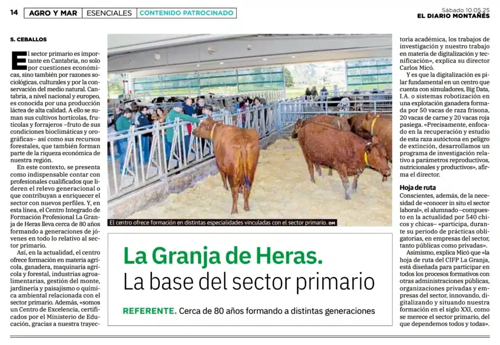 Artículo publicado en Agro y Mar, dentro del suplemento Cantabria en La Mesa, de El Diario Montañés